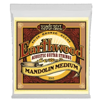 Image of Ernie Ball P02065 Earthwood Mandolin Medium Loop End 80/20 Bronze Acoustic Guitar Strings 10 36 Gauge