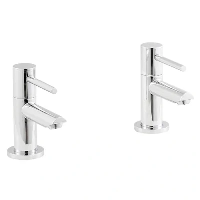 Image of Round Lever Basin Taps Chrome Balterley
