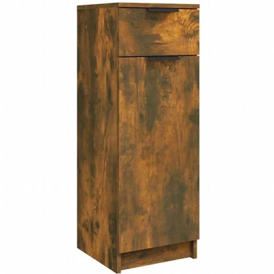 Image of vidaXL Bathroom Cabinet Smoked Oak 32x34x90 cm Engineered Wood