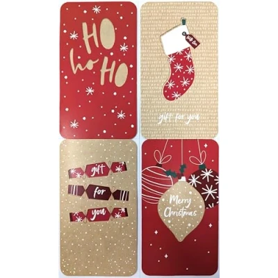 Image of YLAB 4 Kraft Christmas Money Wallets &amp; Envelopes Eco Packaging, 16 x 9 cm, (XC0024)