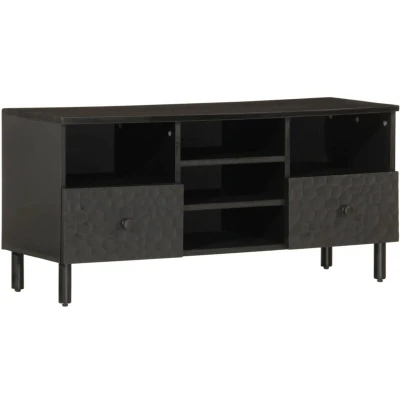 Image of vidaXL TV Cabinet Black 100x33x46 cm Solid Wood Mango