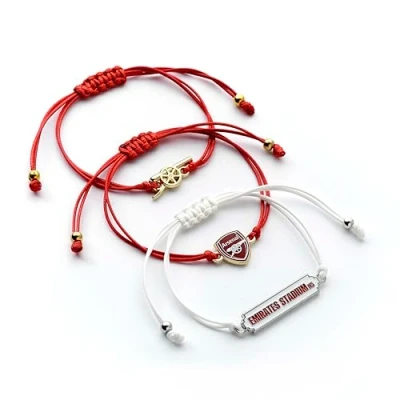 Image of The Carat Shop Arsenal Football Club Friendship Bracelet Set of 3