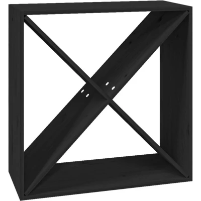 Image of vidaXL Wine Cabinet Black 62x25x62 cm Solid Wood Pine