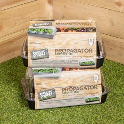 Image of Samuel ALEXANDER 2 x 38cm Unheated Seed Starter Trays Grostart Midi Propagators Indoor Seedling Planters