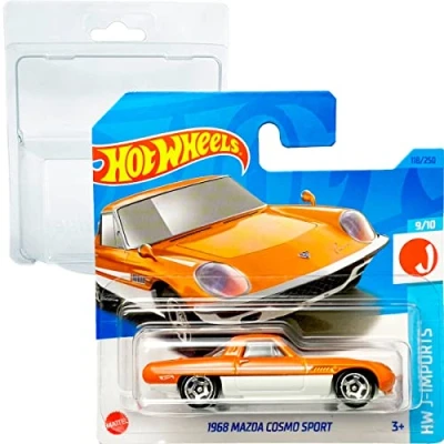 Image of Friki Monkey Hot Wheels 1968 Mazda Cosmo Sport HW J Imports 9/10 (118/250) Short Card Mattel 2023 + Blister &amp; Protector Pack
