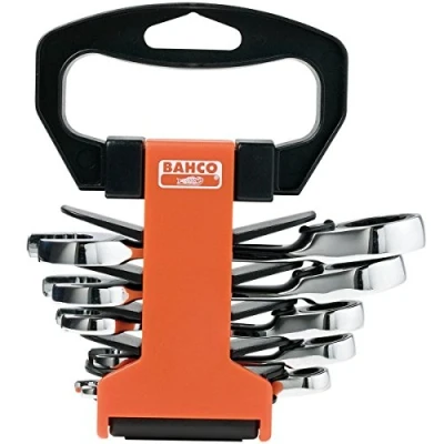 Image of Bahco 10RM/SH6 Ratcheting Combination Stubby Spanner Set, Multi Colour, Set of 6 Piece