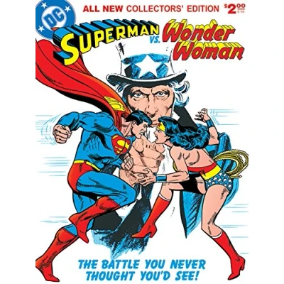 Image of DC Comics Superman Vs Wonder Woman &quot;Battle&quot; Canvas Prints, Multi Colour, 60 X 80 cm