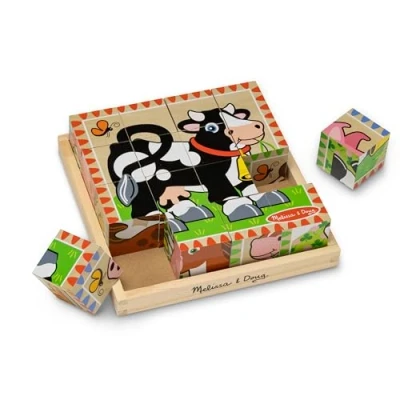 Image of Melissa &amp; Doug Farm Cube Puzzle (Set of 6)