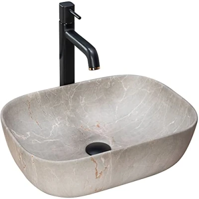 Image of REA U3802 Bathroom Sink tap Made of Livia Beige Matt Imitation U3802, Stone