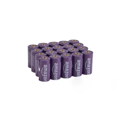 Image of Amazon Basics Dog Poop/Waste Bags without Dispenser, Lavender, 300 (20 Packs of 15 Bags)
