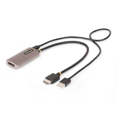 Image of StarTech.com 1ft/30cm HDMI to DisplayPort Adapter Cable, 8K 60Hz, Active 2.1 DP 1.4 Video Converter, USB Bus Powered