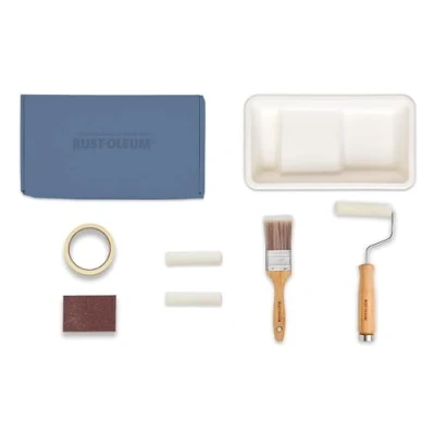 Image of Rust Oleum Ready to Roll Eco Paint Kit (Small) Radiator Satin Deep Blues