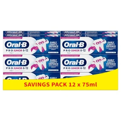 Image of Oral B Pro Junior Toothpaste, 900ml (75 ml x 12) 6 12 Years