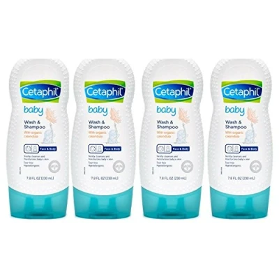 Image of Cetaphil Baby Wash and Shampoo with Organic Calendula, 7.8 Ounce TApfsF, Pack of 4