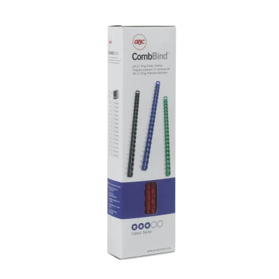 Image of GBC CombBind Binding Combs, 8 mm, 45 Sheet Capacity, A4, 21 Ring, Blue, Pack of 100, 4028234