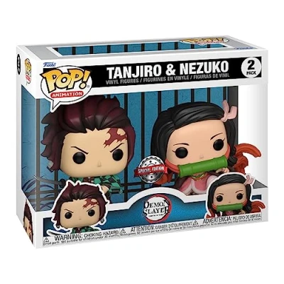 Image of Demon Slayer: Kimetsu no Yaiba Pack 2 POP! Animation Vinyl Figurines Tanjiro &amp; Nezuko cm