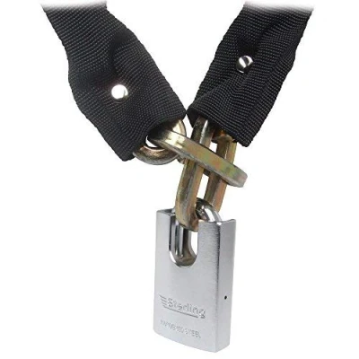 Image of Sterling 100SSP 1.0mtr 50mm Solid Steel Closed Shackle Padlock Set, 10mm x 1.0m Gold Sold Secure Chain