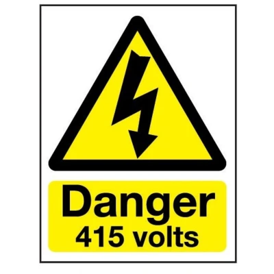 Image of Sitesafe 415 Volts Vinyl Danger Sign 150 x 200mm