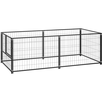 Image of vidaXL Dog Kennel Black 200x100x70 cm Steel