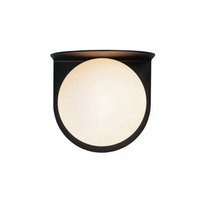 Image of Razlog Wall Light With Opal Glass 1x G9 Max 7W Black Matt