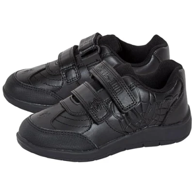 Image of Spiderman Boys School Shoes 9 UK Child Black