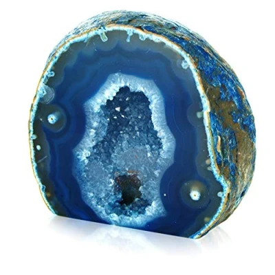 Image of Serafino Genuine Brazilian Agate Geode Healing Crystal Mineral Blue Green Purple Pink Crystals Cristal Stone Gift (Blue)