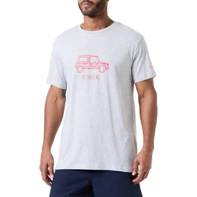 Image of CITROËN Men&#039;s T Shirt Mehari Sketch&amp;Story Stampa Larga &amp; Logo Sullaica C24s, Light Grey Melange, S