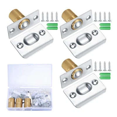 Image of 3 Pcs Door Catches Balls Latches, Roller for Internal Doors, Ball Bearing Catch, Closet Cabinet Adjustable Spring Pantry Latch Invisible Cupboard Closure