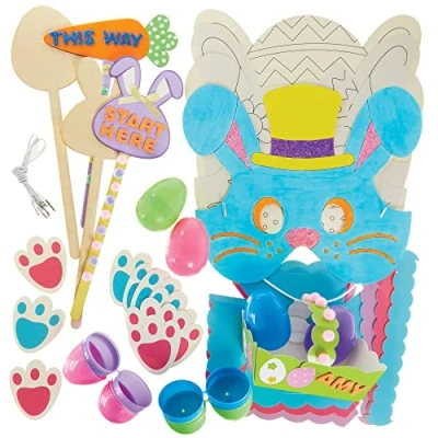 Image of Baker Ross FX535 Easter Egg Hunt Kit Pack of 1 Kit, All Inclusive Craft for Kids