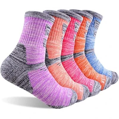 Image of FEIDEER Hiking Walking Socks For Women, Multi pack Outdoor Recreation Moisture Wicking Crew Medium