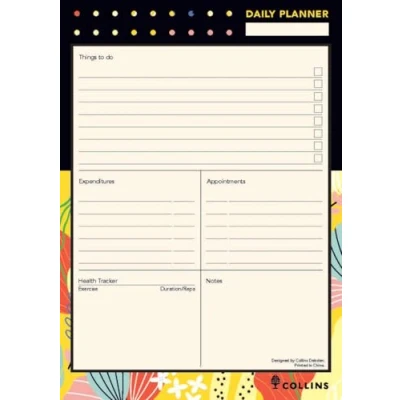 Image of Collins Kalos A5 Daily Desk Planner Pad Yellow