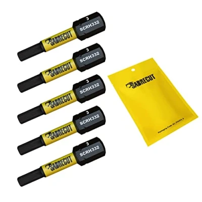 Image of 5 x SabreCut SCRH332_5 32mm H3 Hex Magnetic Impact Screwdriver Driver Bits Set Single Ended Heavy Duty Compatible with Dewalt Milwaukee Bosch Makita and Others