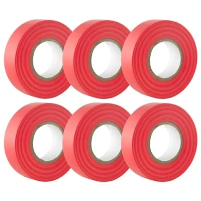 Image of GTSE Red Electrical Tape, 19mm x 20m, Strong Self Adhesive PVC Insulation Tape for Insulating, Repairing and Protecting Wires, 6 Rolls