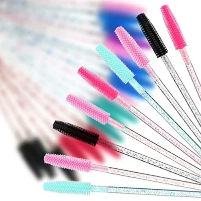 Image of Silicone Disposable Eyelash Brushes，50 PCS Multicolor Mascara Wands Reusable Spoolies Eyebrow Comb Lash Brush Makeup Brushes Stick for Extensions