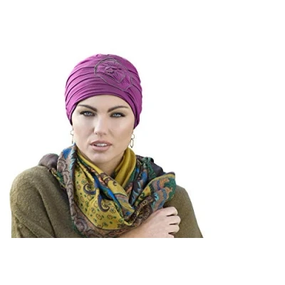 Image of MASUMI Primrose Chemo Hat for Women with Cancer Hair Loss Headwear Gift Alopecia Patients (Purple)