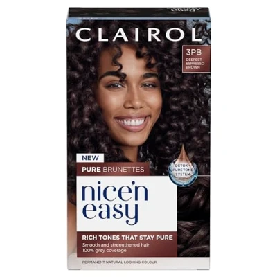 Image of Clairol Nice&#039;n Easy Crme Pure Brunettes Permanent Hair Dye 3PB Deepest Espresso Brown