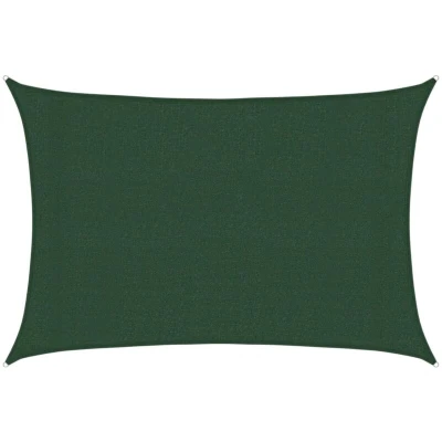 Image of vidaXL Sunshade Sail 160 g/m² Dark Green 3x4 m HDPE