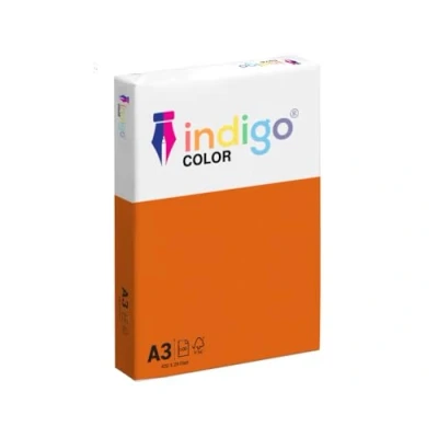 Image of indigo A3 Multipurpose 80gsm Coloured Paper Ream of 500 Sheets (Medium Deep Orange)
