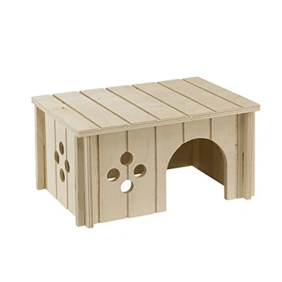 Image of Ferplast Guinea Pig Wooden House, House for Pig, Small Pet FSC Certificated Wood, 26 x 17.3 13 cm