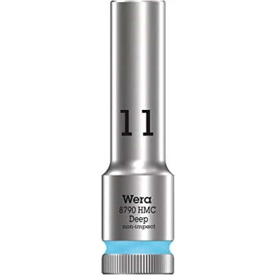 Image of Wera 05004551001 8790 HMC Deep Socket, Cyan, 11.0 mm