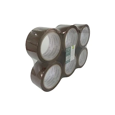 Image of Q Connect Polypropylene Packaging Tape 50mmx66m Brown (Pack of 6)