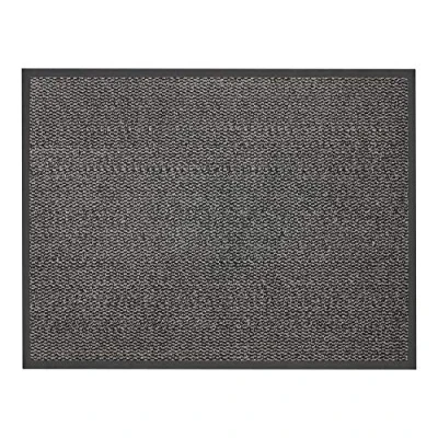 Image of JVL Grey Black Heavy Duty Barrier Door Floor Mat, 60 x 80 cm