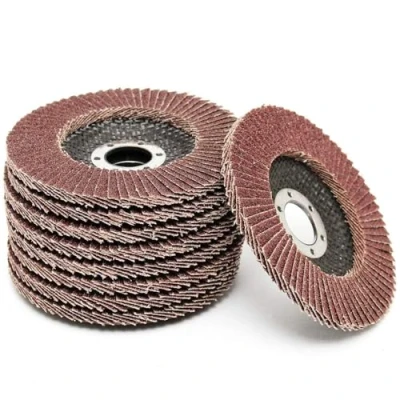 Image of Garden Mile Set Of 4 Heavy Duty 60 Grit Flap Discs 115mm Aluminium Oxide Grinding And Sanding Disc Angle Grinder Power Tool Attachment For Metal Wood Plastic