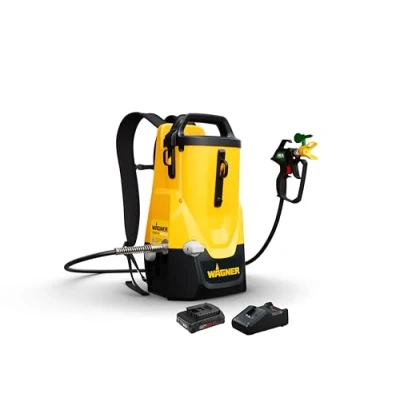 Image of WAGNER Cordless Paint Sprayer Control Pro 300 Move 18V Kit Free and Flexible: as a Convenient Backpack, situated on The Ground or Carried with Handle *incl. Battery Charger*