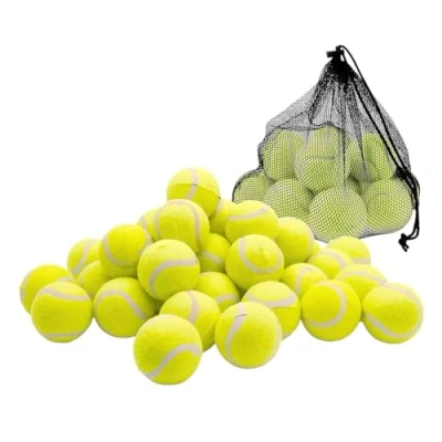 Image of 1ABOVE Durable Sport Play Tennis Cricket Dog Toy Ball with Mesh Carrying Bag, Sturdy &amp; Durable, Great For Lessons, Practice, Throwing Machines Adults Children Exercise Pets