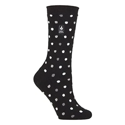 Image of HEAT HOLDERS Ultra Lite Ladies Thin Lightweight 1.0 TOG Winter Warm Casual Thermal Dress Socks (4 8 uk, Black/Tonal (Nicosia))
