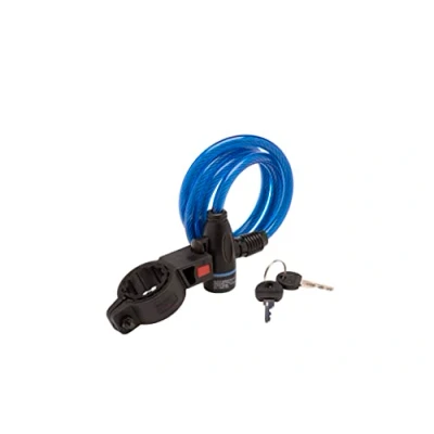 Image of Burg Wächter Spiral Cable Lock, 2 Keys, with Mounting Bracket, Length: 100cm, 1260 100, Assorted