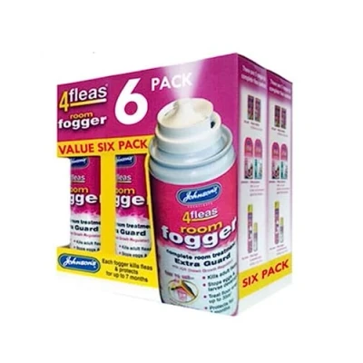 Image of 6 PACK JOHNSONS 4FLEAS HOUSE FLEA FOGGER KILLER BOMB SPRAY ROOM TREATMENT