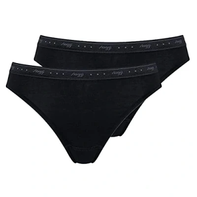 Image of Sloggi Women&#039;s 24/7 100 Tai 2P Briefs, BLACK, 8
