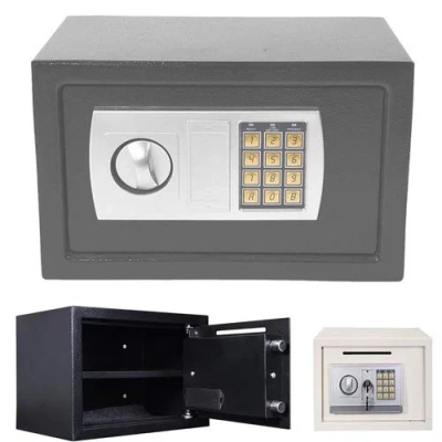 Image of 16L Digital Safe Box Large Capacity Electronic Security Safety Steel Money Cash Home Office, With Full digit Keypad &amp; 2 Override Keys 4 Installing Bolts Wall Floor Mounted(White)